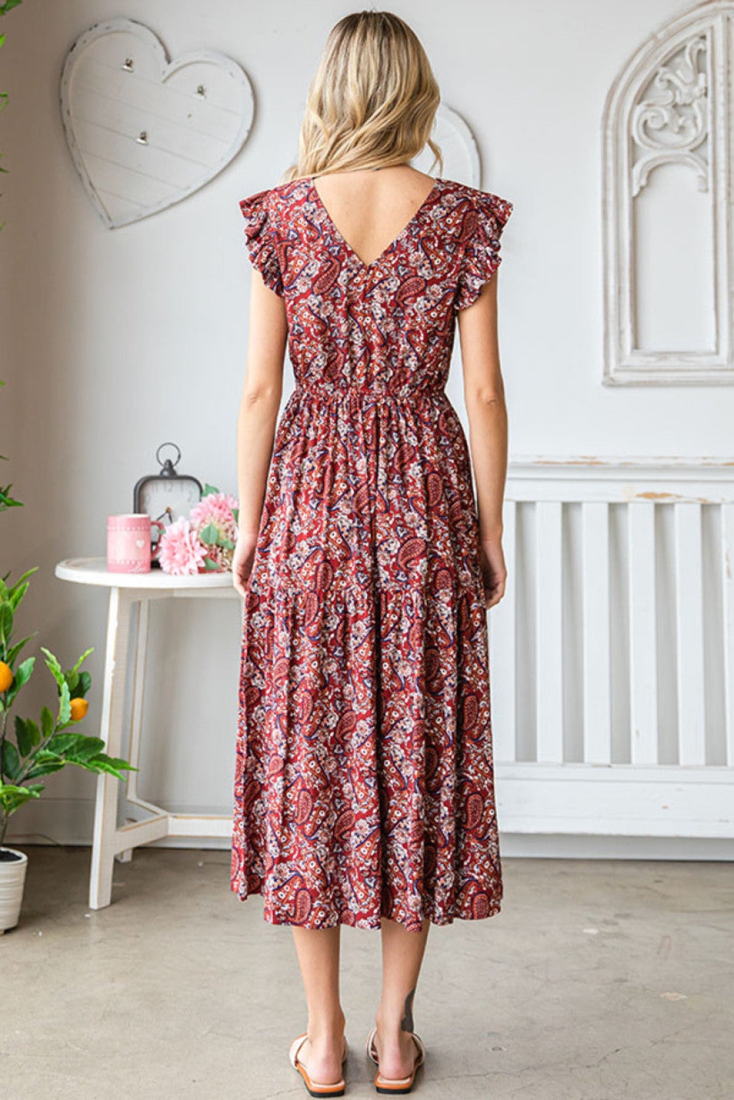 PAISLEY MIDI DRESS