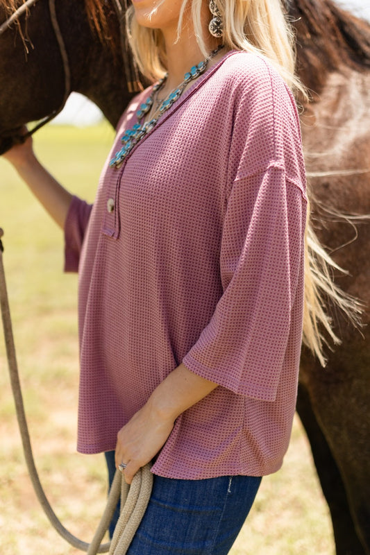 SWEET AND CASUAL TOP - BERRY
