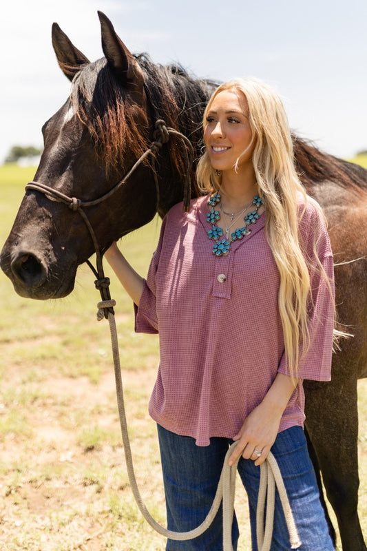 SWEET AND CASUAL TOP - BERRY