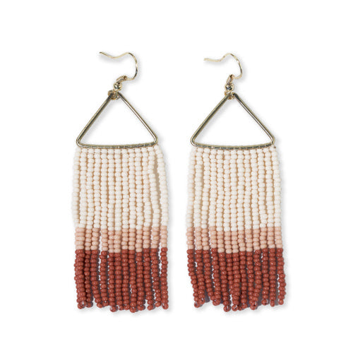 WHITNEY COLOR BLOCK FRINGE - RUST