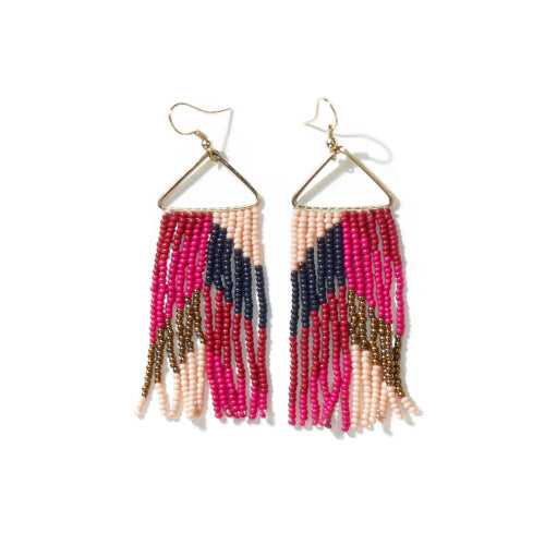 WHITNEY CHEVRON FRINGE - HOT PINK