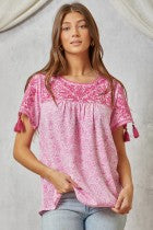 PINK TASSELS TOP