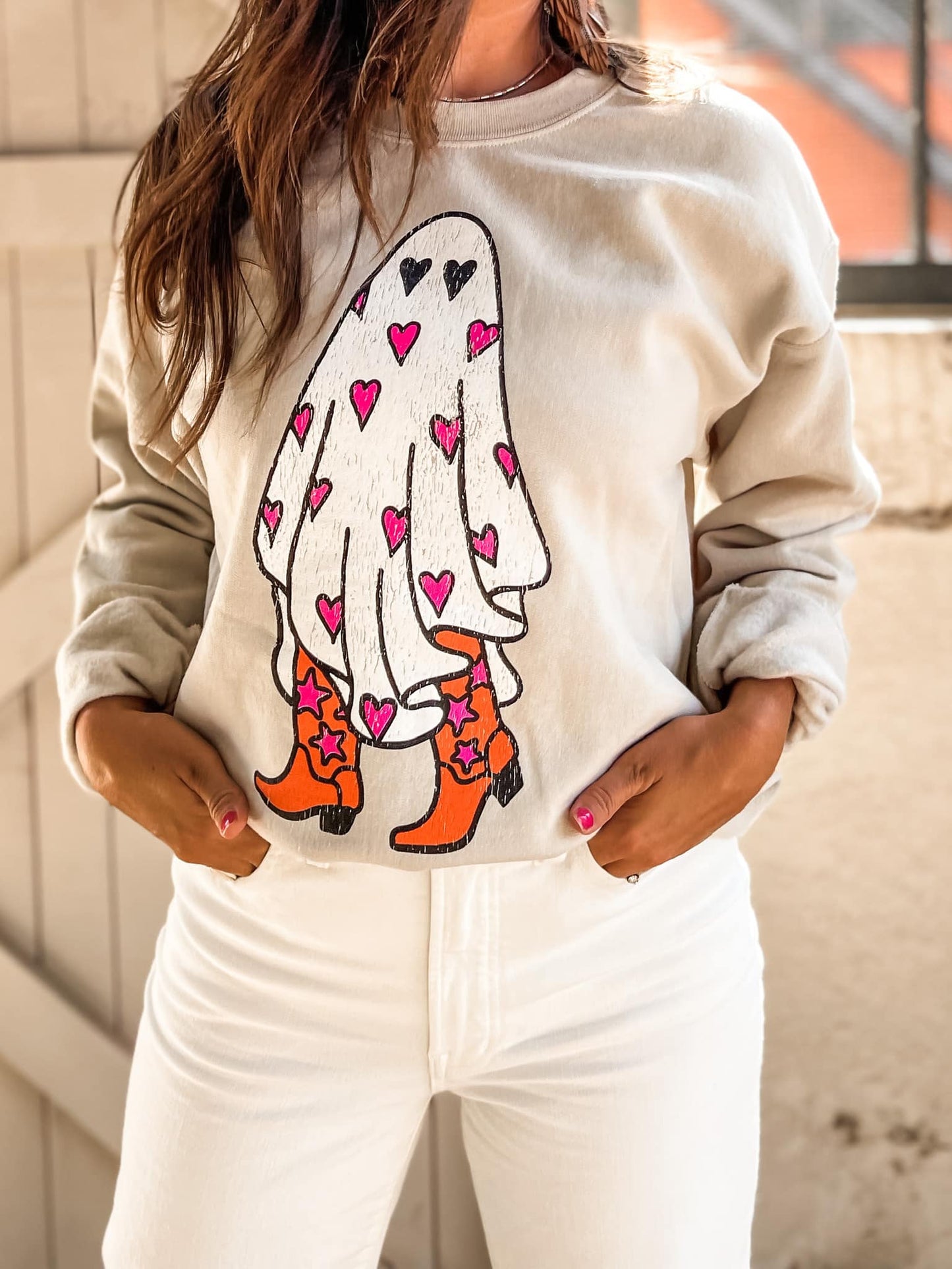 BOO IN BOOTS SWEATSHIRT