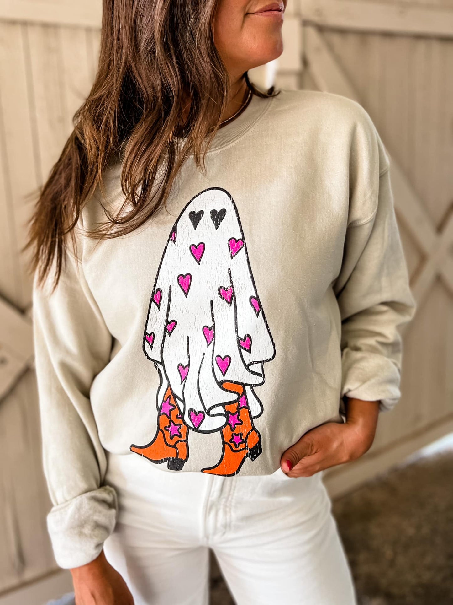 BOO IN BOOTS SWEATSHIRT