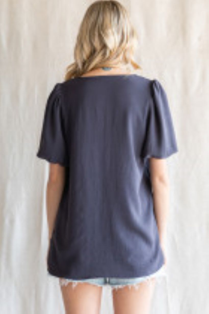 CARRY ME AWAY TOP - CHARCOAL