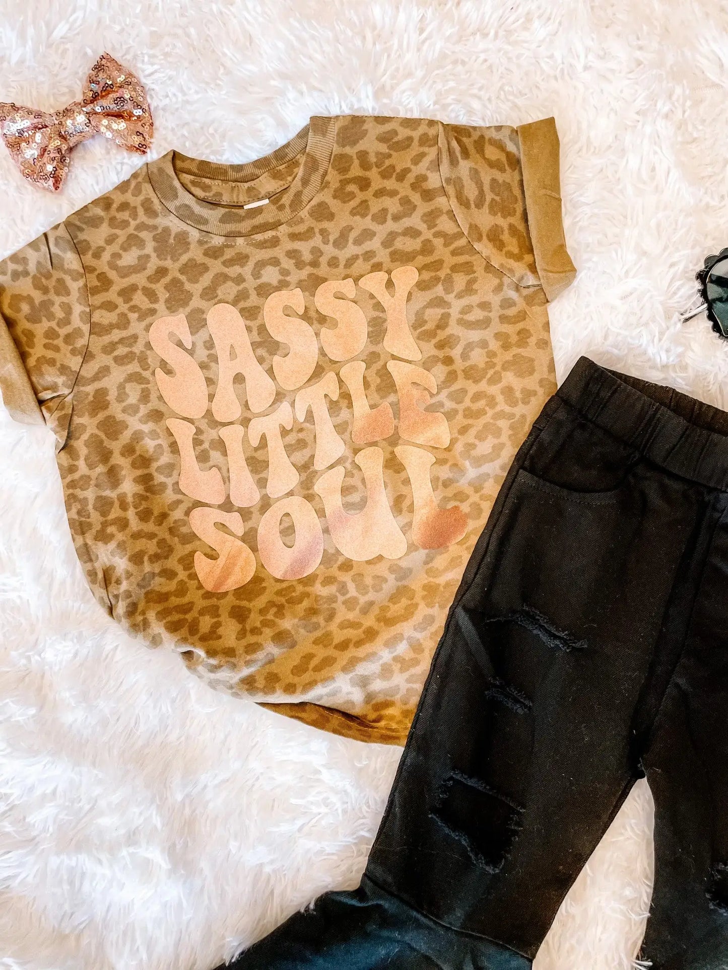 SASSY LITTLE SOUL BROWN LEOPARD TEE