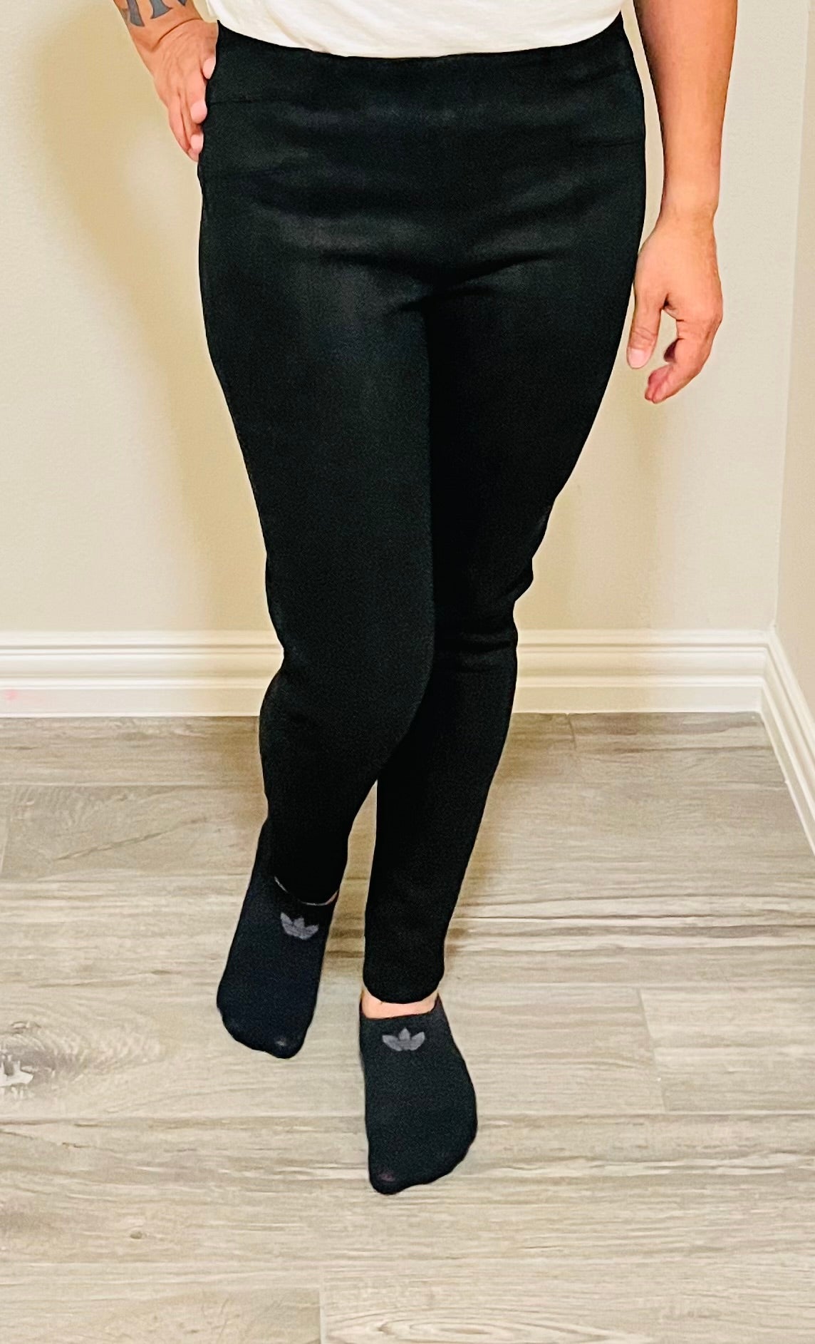 GINGER SUEDE LEGGINGS - BLACK