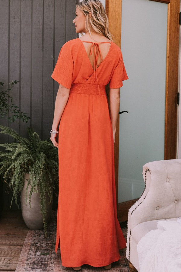 CARA DRESS - ORANGE CORAL