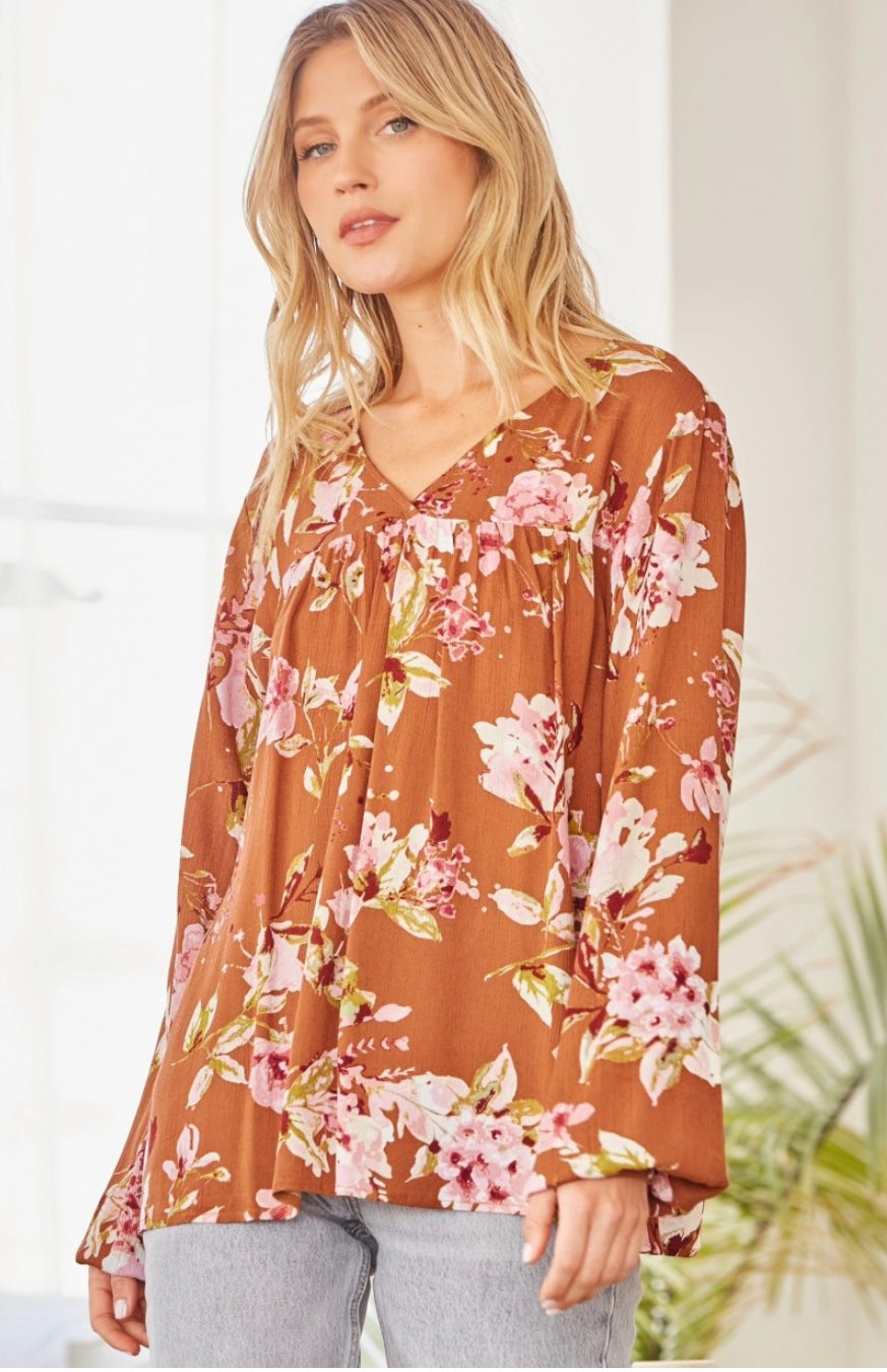 RUST AND ROSES TOP