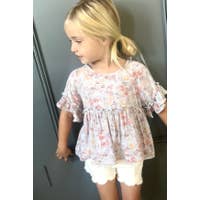 FLORAL WOVEN RUFFLED TOP