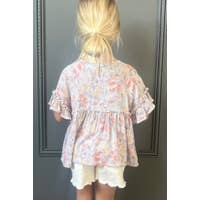 FLORAL WOVEN RUFFLED TOP