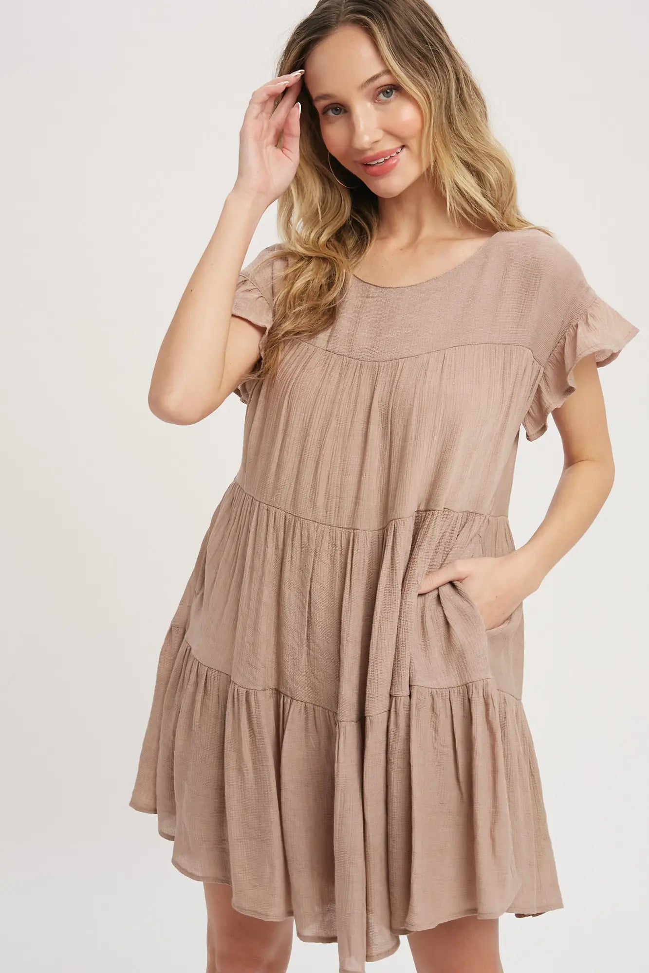 Tiered ruffle hem clearance dress