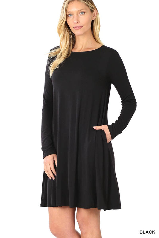 STARLA FLARE DRESS - BLACK