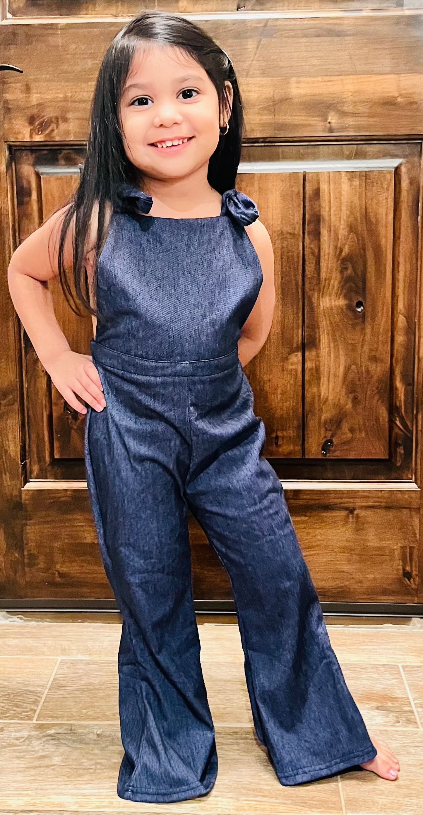 THE STAPLETON DENIM BELL BOTTOM OVERALLS