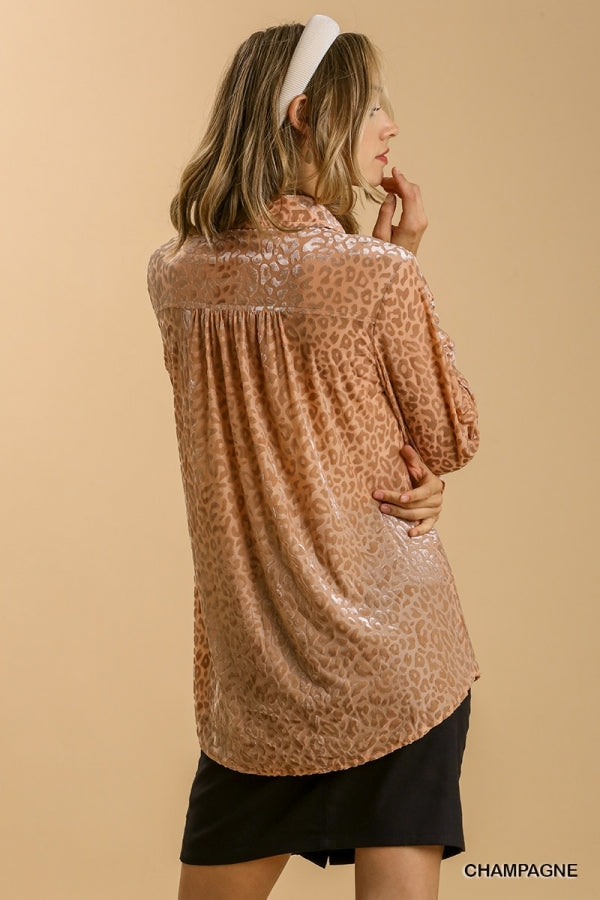 SVELTE LEOPARD BLOUSE - CHAMPAGNE