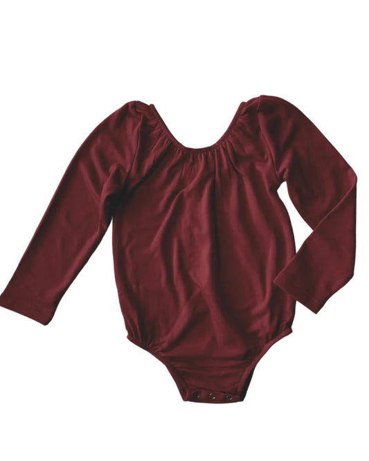 LIVEE LONG SLEEVE LEOTARD - WINE